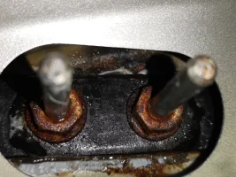 Nearside internal hinge rusting and potential leak.webp
