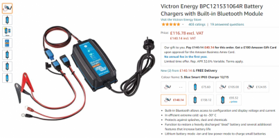 Victron 30A 12V Blue Smart IP22 mains battery charger with Bluetooth (UK  plug)