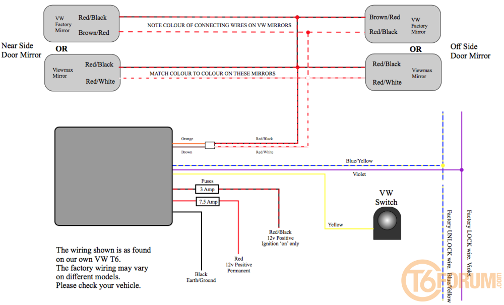 Electric Mirror Wiring Diagram from www.t6forum.com